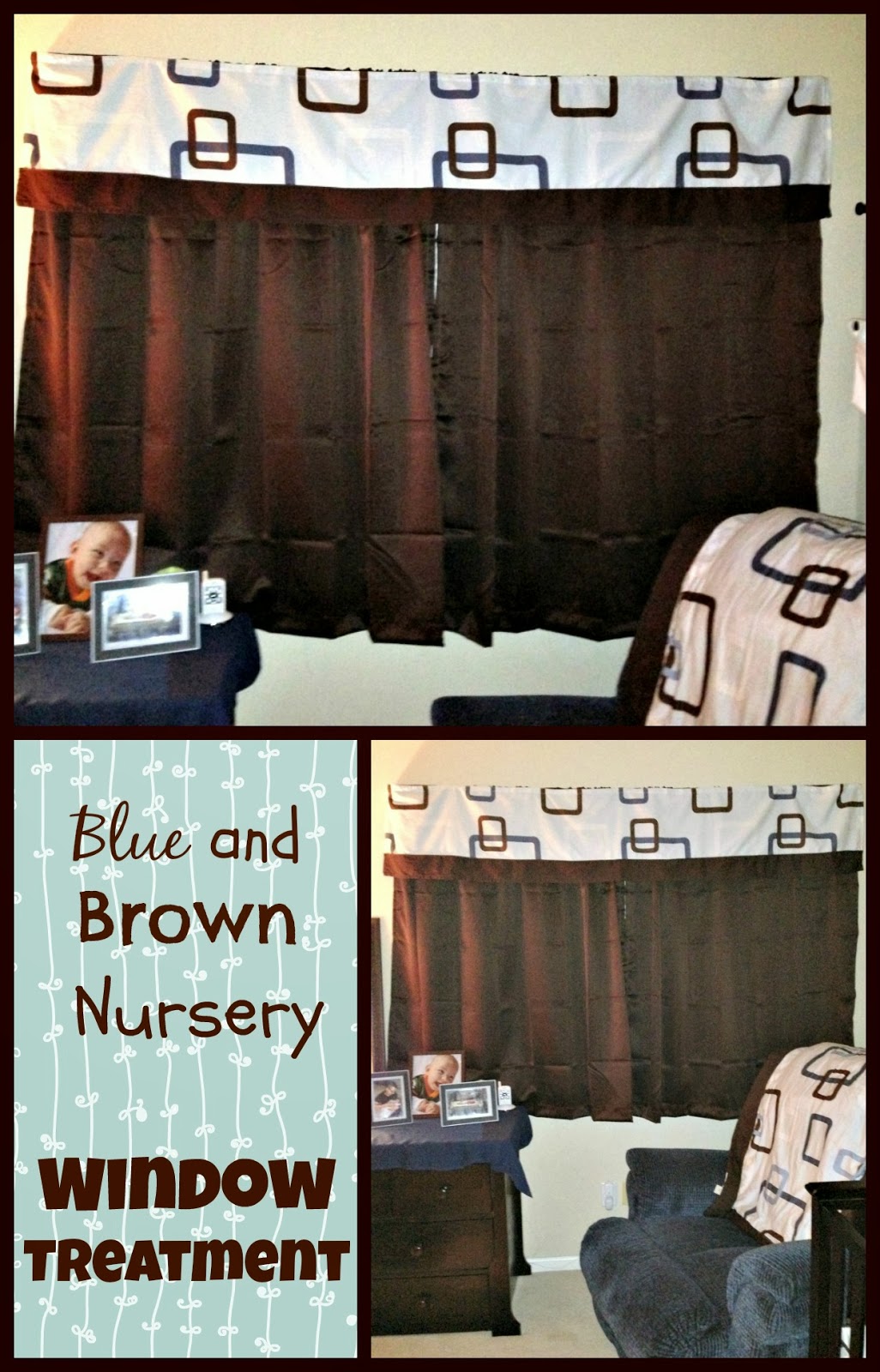 Boy Nursery Decor Blue and Brown Window Treatment Boy Nursery Decor Blue and Brown Window Treatment